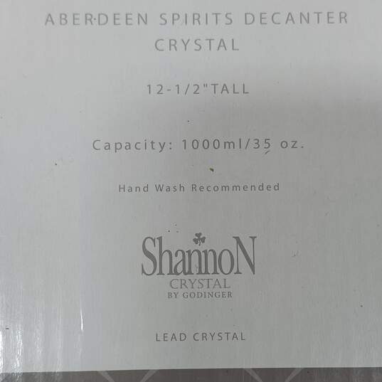 Shannon Crystal by Godinger Aberdeen Spirits Crystal Decanter IOB image number 3