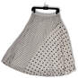 NWT Womens White Black Polka Dot Side Zip Pleated Midi Flared Skirt Size 2 image number 2