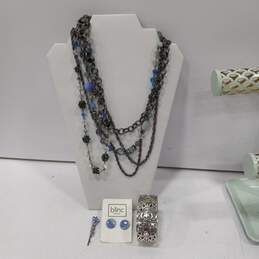 Bundle of Assorted Blue & Silver Tone Costume Jewelry