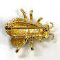 Designer Joan Rivers Gold-Tone Beautiful Crystal Enamel Bee Bug Brooch Pin image number 3