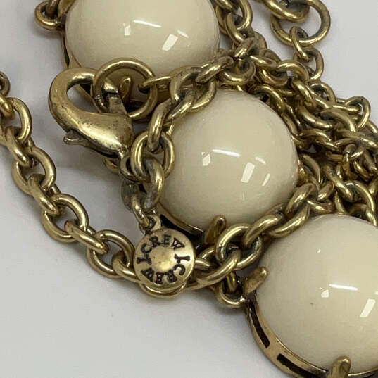 Designer J. Crew Gold-Tone Link Chain Ivory Bubble Statement Necklace image number 4