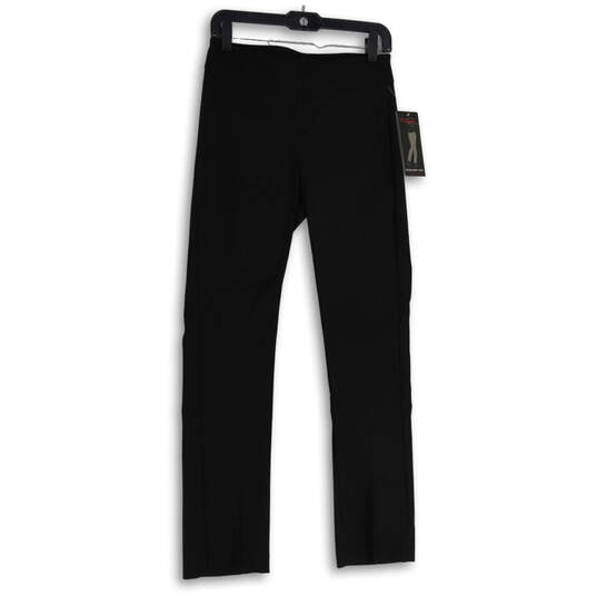 NWT Womens Black Elastic Waist Pull-On Straight Cut Dress Pants Size 6 image number 1