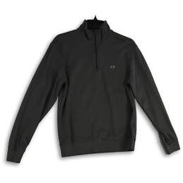 Womens Gray Mock Neck 1/4 Zip Long Sleeve Pullover Sweatshirt Size XS
