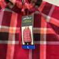 NWT Womens Pink Plaid Fleece 1/4 Zip Mock Neck Long Sleeve Pullover Sweater Sz L image number 3