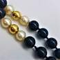 14K Gold Onyx FW Pearl Beaded Necklace 60.7g DAMAGED image number 2