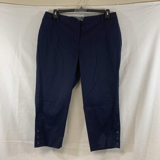 Women's Navy Talbots Curvy Perfect Crop Pants, Sz 14WP image number 1