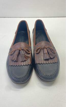 Cole Haan Black/Brown Leather Tassel Kiltie Casual Loafers Men's Size 10D alternative image