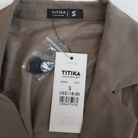 TIKKA Women's Lightweight Beige Tie Waist Trench Dress Size S image number 3