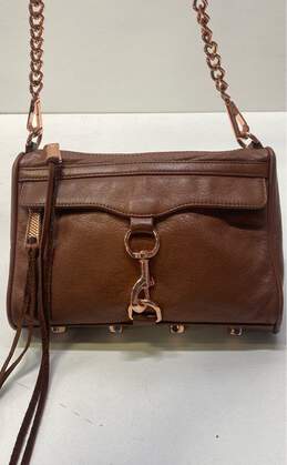 Rebecca Minkoff Leather Small Mac Crossbody Bag Cognac