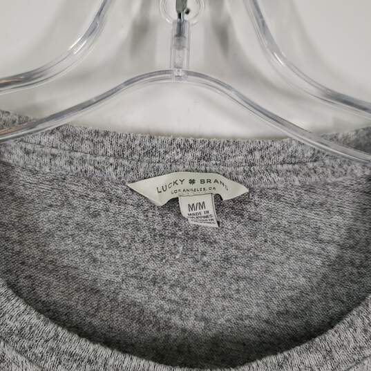 Womens Heather Long Sleeve Round Neck Pullover T-Shirt Size Medium image number 4