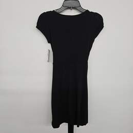 Black Scoop Neck Ruffles Dress With Sash alternative image