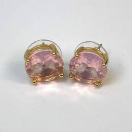 Designer Kate Spade New York Gold-Tone Pink Round Glitter Stud Earrings alternative image