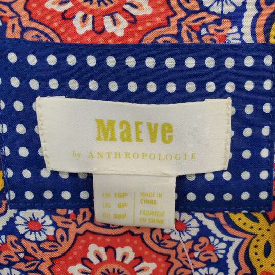 Maeve Multicolor Short Sleeve Maxi Dress WM Size 6P NWT image number 3