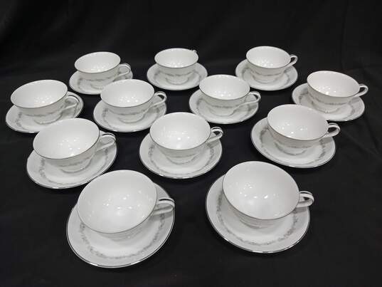 Noritake 24-Piece China Crestmont Teacups & Saucers Set image number 1