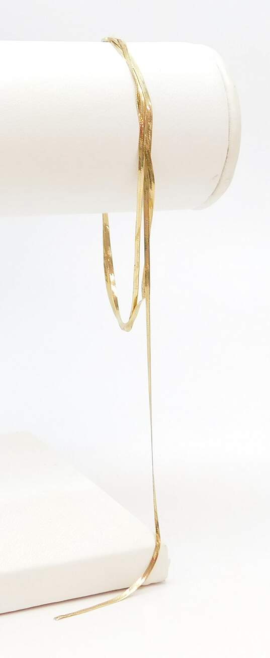 14K Gold Multi Herringbone Chain Bracelet For Repair 1.7g image number 1
