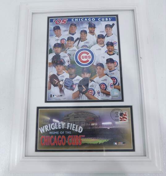 2008 Chicago Cubs Team Composite Framed  Art 12x16 with cancelled Postage Stamp image number 1