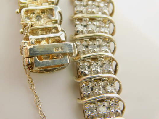 10K Two Tone Gold 3.22 CTTW Diamond Tennis Bracelet 14.6g image number 9