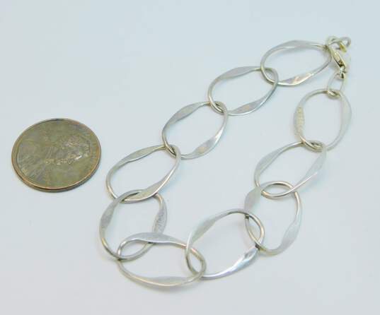 Artisan Sterling Silver Dobbs Signed Open Circle Link Chain Bracelet 3.9g image number 5