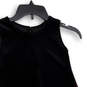 NWT Womens Black Velvet Round Neck Sleeveless Key Hole Back Mini Dress Sz 6 image number 3