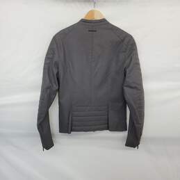Armani Exchange Gray Faux Leather Full Zip Moto Jacket MN Size S NWT alternative image