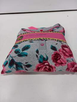 Betsey Johnson Women's Floral Print LS Jogger Pajamas Gray/Pink Size M NWT