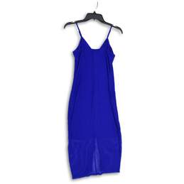 Express Womens Blue Spaghetti Strap V-Neck Pullover Bodycon Dress Size Small alternative image