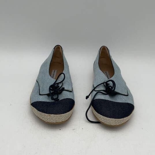 Womens Dolly Two Blue Denim Cap Toe Lace-Up Espadrille Flats Size 37.5 image number 2