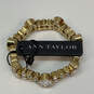 Designer Ann Taylor Gold-Tone Crystal Cut Stone Round Bangle Bracelet image number 4