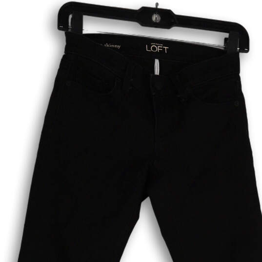 Womens Black Dark Wash Pockets Stretch Denim Skinny Leg Jeans Size 00P image number 3