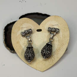 Designer Brighton Silver-Tone Engraved Fashionable Dangle Earrings