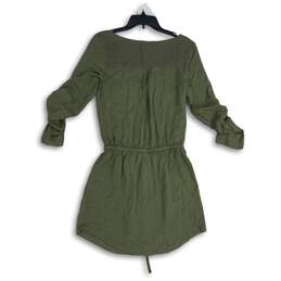 NWT American Eagle Outfitters Womens Green Roll Tab Sleeve Mini Dress Size Small alternative image