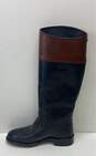 FRYE Black Brown Leather Riding Pull On Tall Knee Boots Shoes Size 6.5 M image number 2