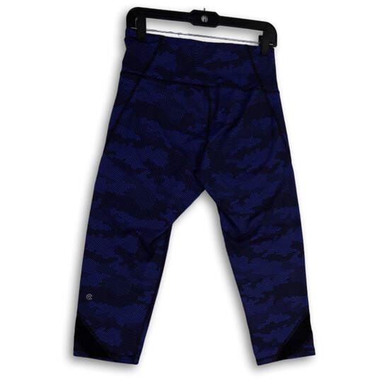 Buy the Womens Blue Black Camouflage High Waist Pull-On Capri