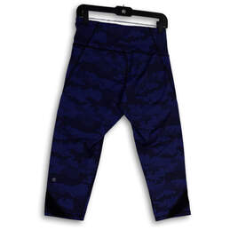 Womens Blue Black Camouflage High Waist Pull-On Capri Leggings Size Medium alternative image