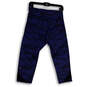 Womens Blue Black Camouflage High Waist Pull-On Capri Leggings Size Medium image number 2