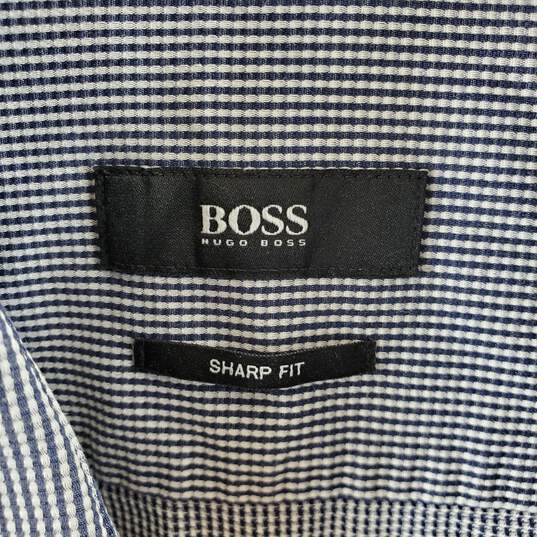 Hugo Boss Men Blue Stripe Button Up Shirt XL image number 3