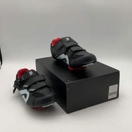 NIB Mens PL-SH-B-43 Black Red Low Top Hook & Loop Cycling Shoes Size 43