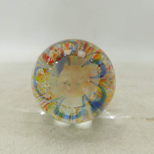 Vintage Murano Style Art Glass Multicolor Paperweight image number 4