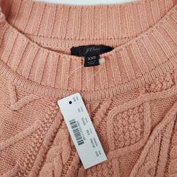 NWT J. Crew WM's Cable Knit Wool Blend Crewneck Pink Sweater Size XXS alternative image