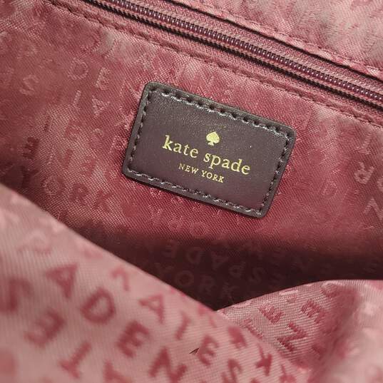 Kate Spade Lise Bixby Place Burgundy Patent Leather Satchel Handbag image number 8