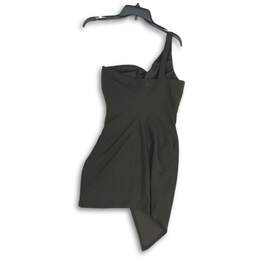 Womens Black One Shoulder Asymmetrical Hem Mini Dress Size Medium alternative image