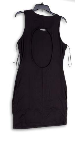 Womens Black Sleeveless Round Neck Back Cut-Out Short Bodycon Dress Size XL alternative image