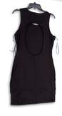 Womens Black Sleeveless Round Neck Back Cut-Out Short Bodycon Dress Size XL image number 2