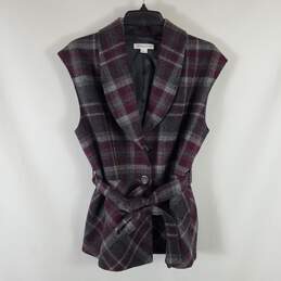 Pendleton Women Plaid Wool Belted Vest L
