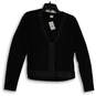 NWT Womens Black Knitted Sequin Long Sleeve Full-Zip Cardigan Sweater Size M image number 1