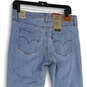 NWT Womens Blue 314 Shaping Mid Rise Distressed Straight Jeans Size 30x32 image number 4