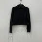 NWT Womens Black Long Sleeve High Neck Pullover Cropped Sweater Size M image number 2