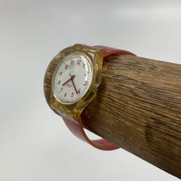 Designer Swatch Pink Adjustable Band White Dial Analog Wristwatch