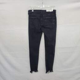 Zara Rostov Black Black Distressed Raw Hem Skinny Jeans WM Size 6 NWT alternative image