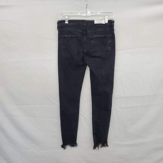 Zara Rostov Black Black Distressed Raw Hem Skinny Jeans WM Size 6 NWT image number 2